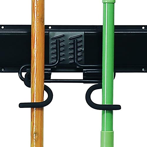 15-PCS Garage Storage Systems Adjustable Organization Rack Wall Mounted Removable Hook Organizer Hanger for Broom Mop Rake Shovel & Garden Tools, 80inch Rail, 10 Hooks - Thumbnail 4