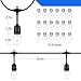ANTLUX 48FT LED Outdoor String Lights, 1.5W Vintage Edison Bulbs, Heavy Duty Cord 15 x E26 Hanging Sockets, Warm White Waterproof Patio Lighting for Bistro Porch Garden Backyard Party