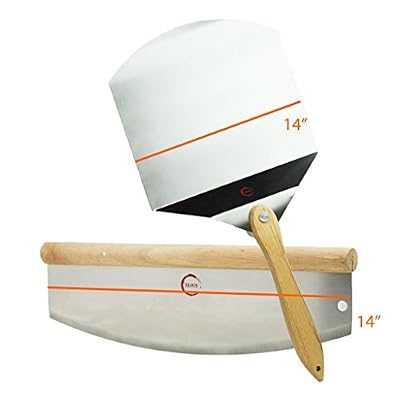 TeiKis 14 Inch Pizza Cutter with Wooden Handle + Aluminium Pizza Peel (14 inch x16 inch)