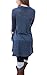 Our Precious Women 's Lapel Neck Long Sleeve Loose Sides Slit Shirt Tunic Dress,Navy Blue,X-Large