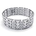 KONOV Wide Bangle Bracelet, Stainless Steel Rubber, Unisex Mens Womens, Color White Silver
