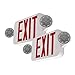 LFI Lights - 2Pack - UL Certified - Hardwired Red Compact Combo Exit Sign Emergency Egress Light - High Output - COMBORJR2x2 primary