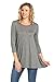 Frumos Womens Tunic Top For Leggings Round Neck T Shirts LA-HGREY-2 Tone 3X-Large