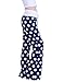 HDE Womens Cotton Pajama Pants Wide Leg Sleepwear Casual Loose Lounge PJ Bottoms,Navy Blue White Polka Dots,Medium