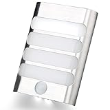LED Wall Sconce Lofter Rechargeable Aluminum Alloy Motion Sensor Activated Night Light Stick-Anywhere, Auto On/Off Wall Lamps for Hallway,Pathway,Stairs,Bathroom,Bedroom,Kitchen (Rechargeable)