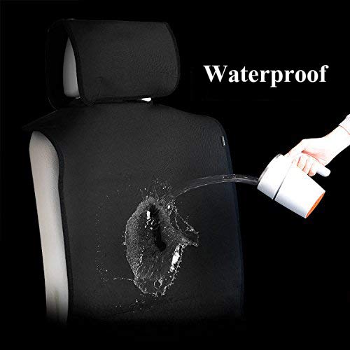 TanYoo Waterproof Car Seat Cover, Non-Slip SBR Vehicle Seat Protector, Best Protection for Sweat, Stains & Smell, Fit for Most Sedan Cars, SUVs, Black (50" Long x 24.8" Wide) (2 PCS, Black B)