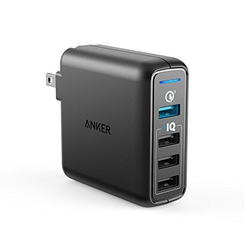 Anker Quick Charge 3.0 43.5W 4-Port USB Wall Charger, PowerPort Speed 4 for Galaxy S7/S6/edge/edge+, Note 4/5, LG G4/G5, HTC One M8/M9/A9, Nexus 6, with PowerIQ for iPhone X / 8 / 7 , iPad, and More