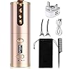 Cordless-Hair-Curler-QUARED-Portable-Auto-Curling-Iron-Anti-Tangle-LCD-Display-USB-Rechargeable-6-Temperature-Timer-Settings-Auto-Shut-Off-Hair-Curling-Wand-for-Hair-Styling-Anytime-Anywhere Cordless Hair Curler, QUARED Portable Auto Curling Iron Anti-Tangle, LCD Display, USB Rechargeable, 6 Temperature…