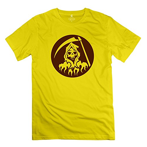 Oxl Men S Skeleton Grim Reaper Soul Taker Scythe Cotton T Shirt Yellow L Buy Online In Jordan At Jordan Desertcart Com Productid