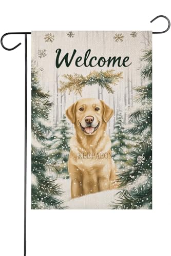KEEPAEON Welcome Winter Decorative 12x18 Linen Garden Flag with… at Amazon