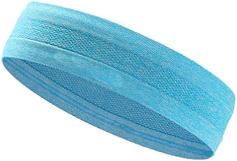 Sport Yoga Headband Elastic Stretch Sweat Sweatband Wristband Turban Gym Hair Head Band for Men and Woman Moisture Wicking Hair Accessories (Blue)