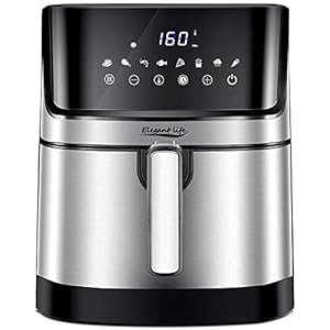 Air-Fryer-Elegant-Life-XXL-Electric-Hot-Air-Fryer-Oven-with-8-Presets-LED-Touch-Panel-5L-Non-Stick-Air-Frying-Basket-1-60-Mins-Timer-80-200-Temperature-Control-1700W-Black Air Fryer, Elegant Life XXL Electric Hot Air Fryer Oven with 8 Presets LED Touch Panel & 5L Non-Stick Air Frying Basket, 1-60 Mins Timer & 80-200℃ Temperature Control, 1700W, Black