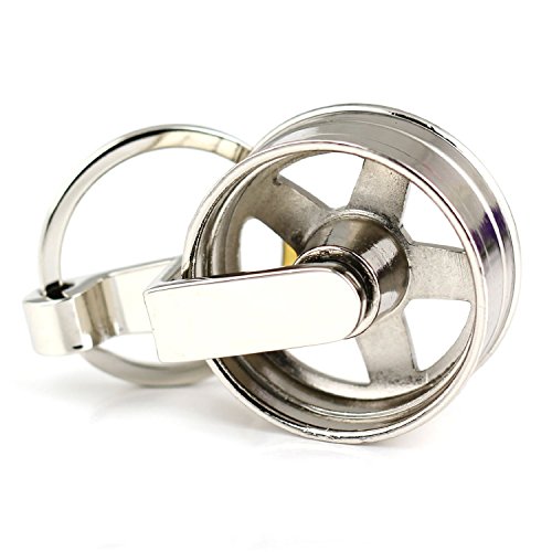 image for maycom Wheel Rim Keychain Creative Auto Part Model Spinning Metallic A