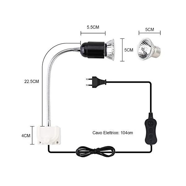 GOLDGE Tartaruga Illuminazione, 25W Basking Lampada Alogena Calore Retroilluminazione UVA UVB per Rettile Lucertola… GOLDGE GOLDGE Tartaruga Illuminazione, 25W Basking Lampada Alogena Calore Retroilluminazione UVA UVB per Rettile Lucertola…
