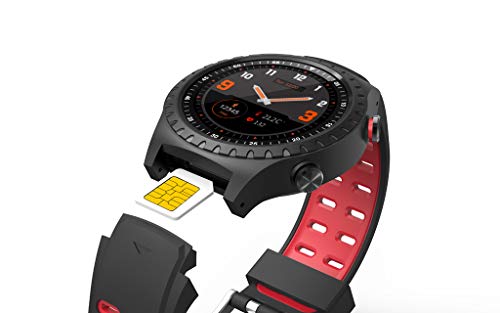 Sunward M1S Card Sports Bluetooth Smart Watch GPS Positioning Compass Waterproof Sports Watch Activity Tracker Pedometer for Smartphone (Red)
