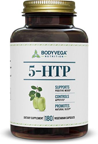 5-HTP, 180 Vegetarian Capsules, 100 Milligrams per Serving, by BodyVega