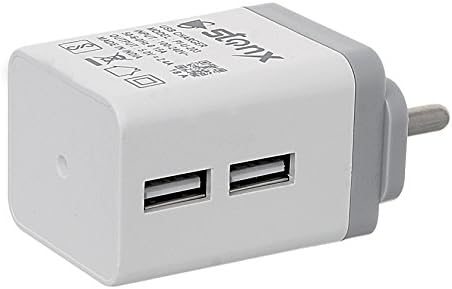 StonX Dual USB Port Smart Mobile Charger Adapter for All Android Mobile - White