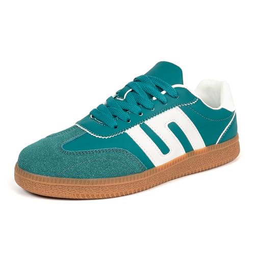 Riyibcxr Womens Classic Fasion Tennis Sneakers Comfortable Causual Walking Shoes Women's Trendy Skate Shoes,Green,7 at Amazon