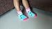 RATIVE Anti Slip Non Skid Slipper Socks with Grips for Baby Toddler Kids Girls (3-5T, 12pairs/RG-72100)