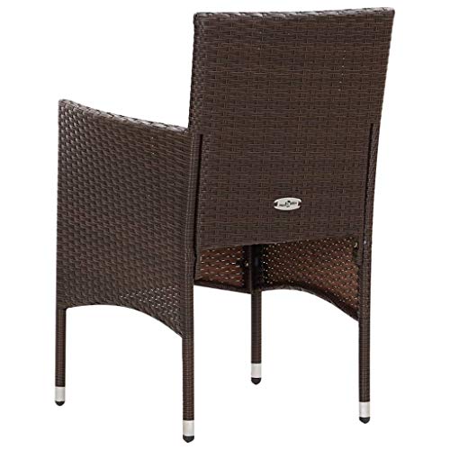Festnight 4-TLG. Garten Lounge Set mit Auflagen Rattan Gartenmöbelset Gartenset Sitzgruppe Gartenlounge Couchtisch Sessel 3-Sitzer-Sofa Gartenmöbel Gartengarnitur Sitzgruppe Poly Rattan Braun – Bild 5