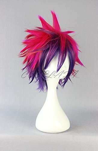 COSPLAZA Rose Mixed Purple Short Cosplay Wigs Halloween Party Hair - Image 3