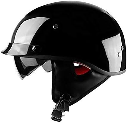 MMRLY Vintage Harley helmet/DOT certification/Harley motorcycle half face helmet with UV visor summer men and women scooter helmet,L