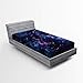 Ambesonne Space Fitted Sheet, Sky Star Clusters Cosmos Nebula Celestial Scenery Art, Bed Cover with All-Round Elastic Deep Pocket for Comfort, Twin Size, Dark Purple and Blue