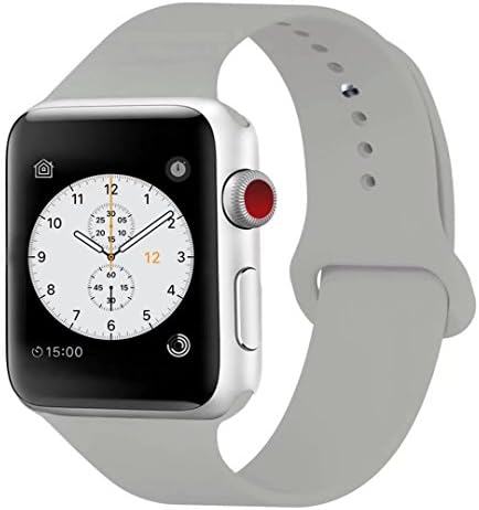 TOPzera Apple Watch Band by Sport 42mm 38mm, for Series 3, Series 2, Series 1, Soft Silicone Strap Replacement iWatch Bands S/M M/L (Light Grey, 42mm S/M)