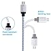Atill Micro USB Cable 3 Pack 10ft High Speed Nylon Braided Charging Cord for Samsung, Nexus, LG, HTC, Motorola, Android Smartphones, Tablets and More - White