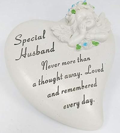 David Fischhoff Cherub Heart Stone Grave Plaque, Waterproof Ornament