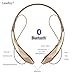 LeadTry Enjoy Music Bluetooth Headphones Wireless Sport Stereo In-ear Noise Cancelling Earphone Headset Running Gym Exercise Earbud Neckband with Microphone for Apple Iphone Ipad Samsung Sony Gold