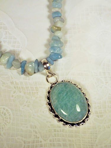 Cynthia Lynn "QUIET &amp; STILL" Milky Seafoam Green Aquamarine Sterling Silver Amazonite Beaded Neckace