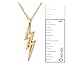 Spinningdaisy Handcrafted Brushed Metal Lightning Bolt Necklace Gold