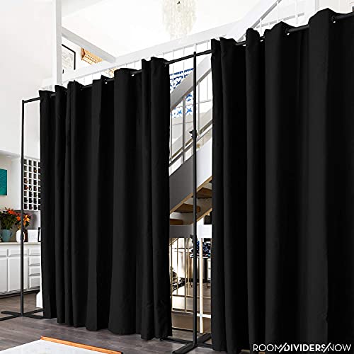 Room/Dividers/Now Premium Room Divider Curtain, 9ft Tall x 10ft Wide (Midnight Black) Premium