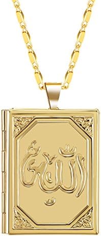 IFFURMON Charm Muslim Necklace Gold Plated Geometric Locket Pendant