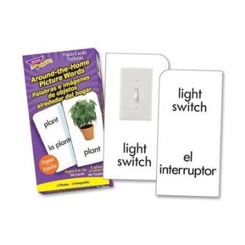 Trend Enterprises Products - Flash Cards, Spanish, Objects Around The Home - Sold as 1 BX - Skill Drill Flash Cards with Spanish action words strengthen Spanish vocabulary and spelling skills. Around the Home flash cards are perfect for building basic skills and reinforcing learning. Cards are self-checking, colorful, durable and feature rounded corners for quick sorting. Feature activities that c
