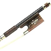 D Z Strad Violin Bow - Model 854 - Carbon Fiber Bow with Ebony Fleur-de-Lis Frog Full Size (4/4 - Full Size) (Full Size - 4/4) (4/4 - Carbon Fiber)