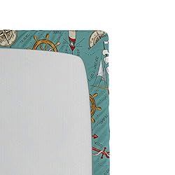 Lunarable Nautical 2 Pack Fitted Sheet, Sailing
