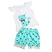 Fabal Summer Baby Girls Clothing Set Children Bow Cat Shirt+Shorts Clothes Set Suit (3T, Blue)