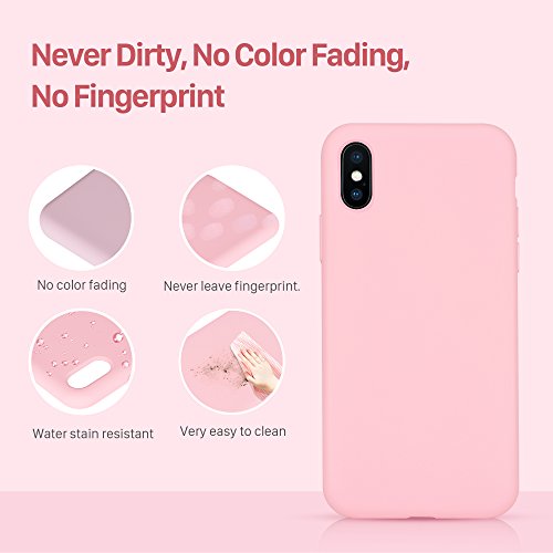 YRS iPhone X Case, Liquid Silicone Gel Rubber Matte Shockproof Anti Scratch Minimalist Thin