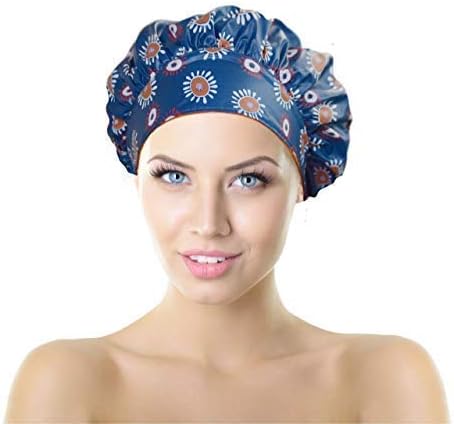 No Pinch TIARA Shower Cap Best Shower Cap in USA Terry Lined Reversible Patented TIARA Shape (Ameba)