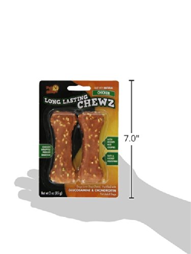 Pet 'n Shape Long Lasting Chicken Chewz Natural Dog Treats, Bone, 4-Inch, 6 Bones