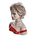 FENCCA Short Curly Wigs for White Women Blonde Bob Hair Wigs Natural Looking Heat Resistant Synthetic Fashion Wig with Wig Cap ( Light Blonde Mixed Red Brown) FC024