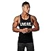 Huiyuzhi Mens LIVE FIT Workout Fitness Gym Tank Tops (L, Black)