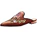 Mavirs Loafers For Women, Womens Loafers Velvet Backless Slip On Loafers Embroidery Mule Slippers