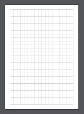 A4 kariertes Papier, 1 cm x 10 mm, quadratisch, 60 Seiten, graue