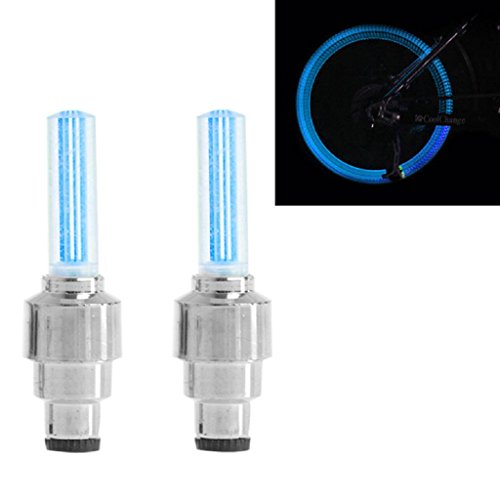NNDA CO 2Pcs Bike Lights Bicycle Tyre Tire Valve Caps Wheel Spokes LED Light 4 Color