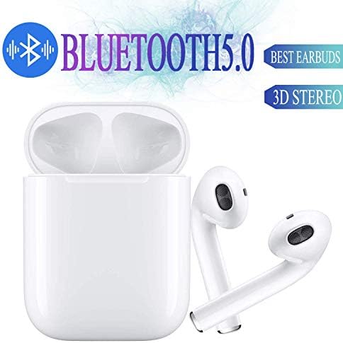 Bluetooth 5.0 Wireless EarbudsSports Headphones with【24 Hrs Charging Case】 3D Smart Noise Reducing Earphones in-Ear Built-in HD Mic HeadsetsFor Apple Airpods iPhone Android Bluetoothheadphones