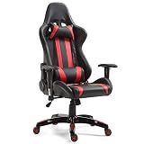 Giantex Executive Racing Style High Back Reclining Chair Gaming Chair Office Computer (Black+Red)