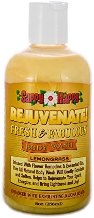 Rejuvenate! All Natural Exfoliating Body Wash- Enhance Your Mood and Energy, with this Chemical Free Body Wash that is Infused with Flower Remedies and Essential Oils for a Calming and Award Winning Rejuvenation (Lemongrass 8oz)